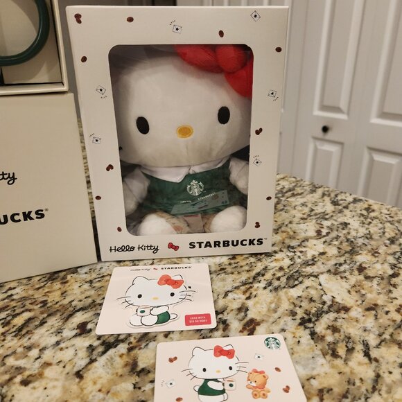 Hello Kitty x Starbucks 2025 51st Anniversary Collection Plush Mug Gift Cards - Picture 4 of 5